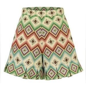 Autumn Adeigbo Printed Mini High-Waisted Structured Shorts Size 0